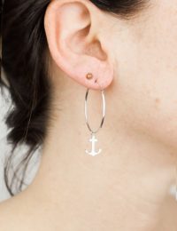 Ohrring Creole Silber Anker