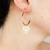 Ohrring Gold Creole Smiley