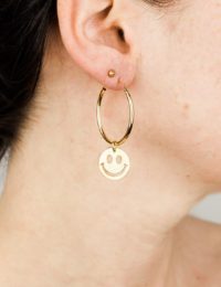 Ohrring Gold Creole Smiley