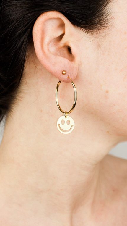 Ohrring Gold Creole Smiley