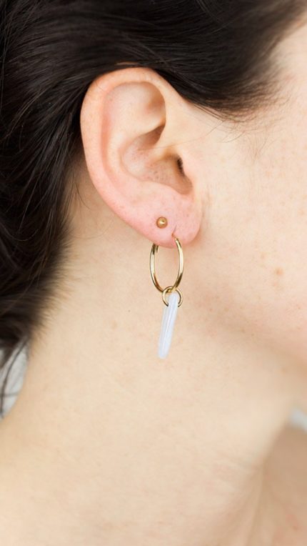 Ohrring Gold Kreole Stein