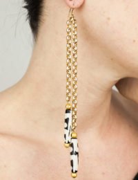 Ohrring Gold Knochen Batik