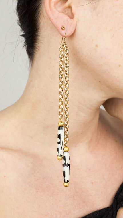 Ohrring Gold Knochen Batik